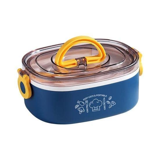 FunBlast Stainless Steel Lunch Box for Kids, Tiffin Box, Bento Lunch Box with Fork, Lunch Box for Office Women & Men – 600 ML