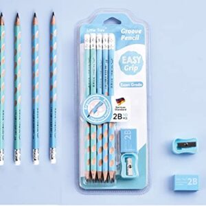 Wooden Groove Pencil Set With Back Eraser And Sharpener, 10pcs Pencil Set With Eraser For Kids.