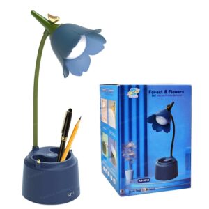 Table Lamp Flower LED Desk Lamp Dimmable Foldable Bedside Light USBs Night Lamp (10 cm, Multicolor)