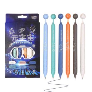 Metaverse Gel Pen โ Pack of 6 Smooth Writing Blue Ink Pens, 0.5 mm Fine Tip Gel Pens for Office, School.
