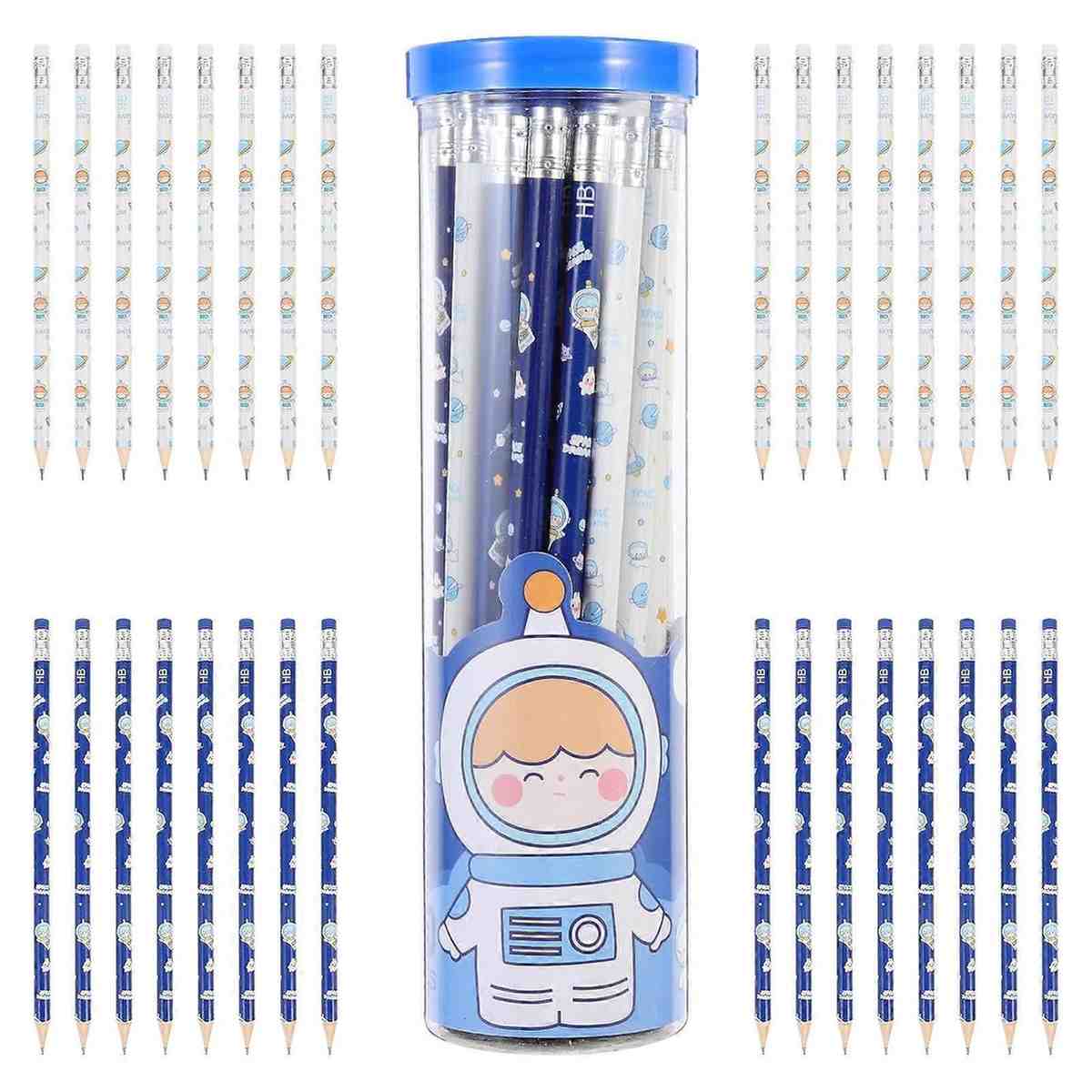 Cute Kids Space Theme Pencils with Eraser – 30pcs