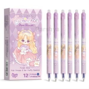 Princess Pink Dream Erasable Gel Pen Pack of 12 , Gel Pen with Magic Eraser