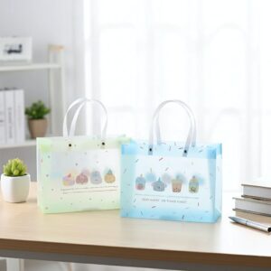 Designer Frosted Transparent PVC Gift Jolly Junction Bags