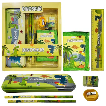 Asera DinoBlast Stationery Gift Pack – Kids Birthday Return Gift (Multicolor)