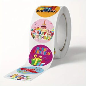Happy Birthday Sticker Roll - 500 Stickers