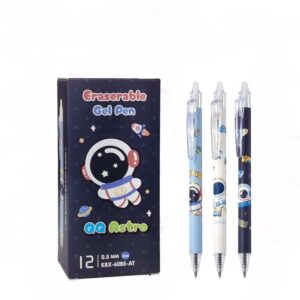 Erasable Gel Pens - Pack of 12 Pcs Space Theme Smooth Writing Gel Pen