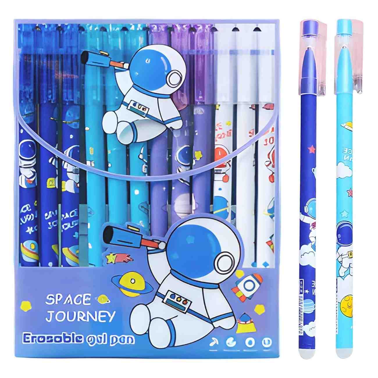 Space Journery Erasable Gel Pen Set for Kids – (Pack of 4) Cute Furry Friends Pen Set