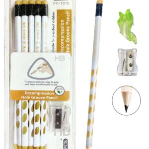 Groove Pencils - Pack Of 10 Pencils with Sharpener & pencil Cap