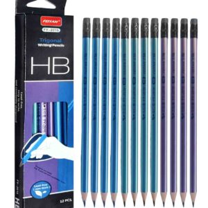 Triangular HB Pencils for Kids, Eraser on the Top Pencil for Children, Kawaii Pencil (Set of 12, Multicolor)