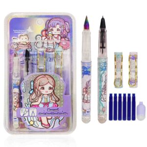 Fountain Pen for Students, Erasable Blue Ink Pen Set for School Gift For Kids,
