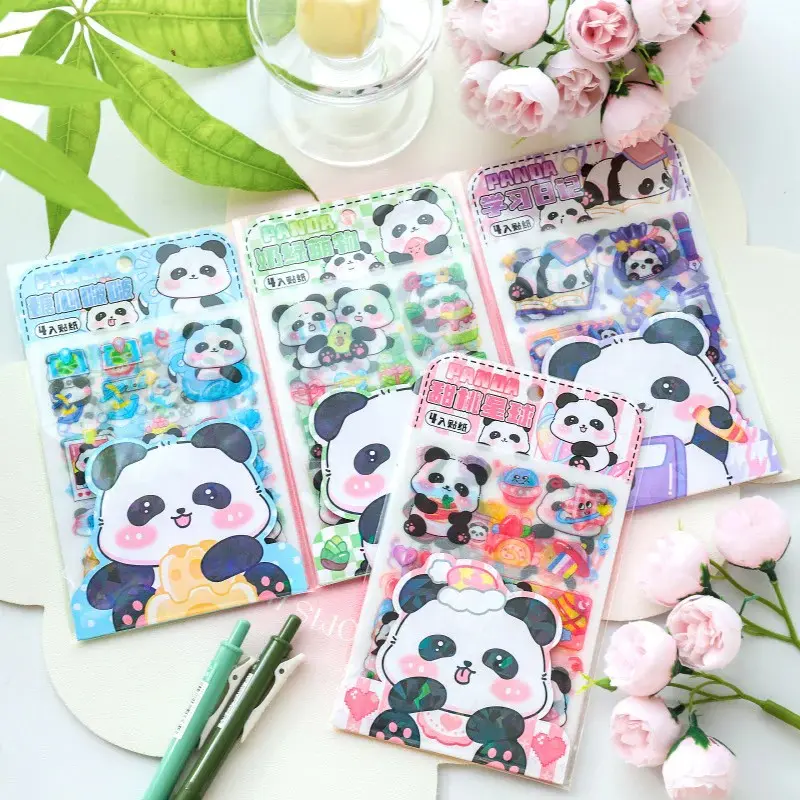 Puffy Panda Decorative Cartoon Stickers for Kids