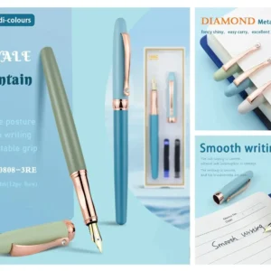 HARDSOSH'S COUTURE Luxury Fountain Pen Set – 0.5mm Fine Nib with Extra Ink Refills (Pack of 1)