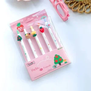 Mayatraโs Gel Pen Set โ Pack of 5 , Cute Kawaii Pens with Comfortable Grip
