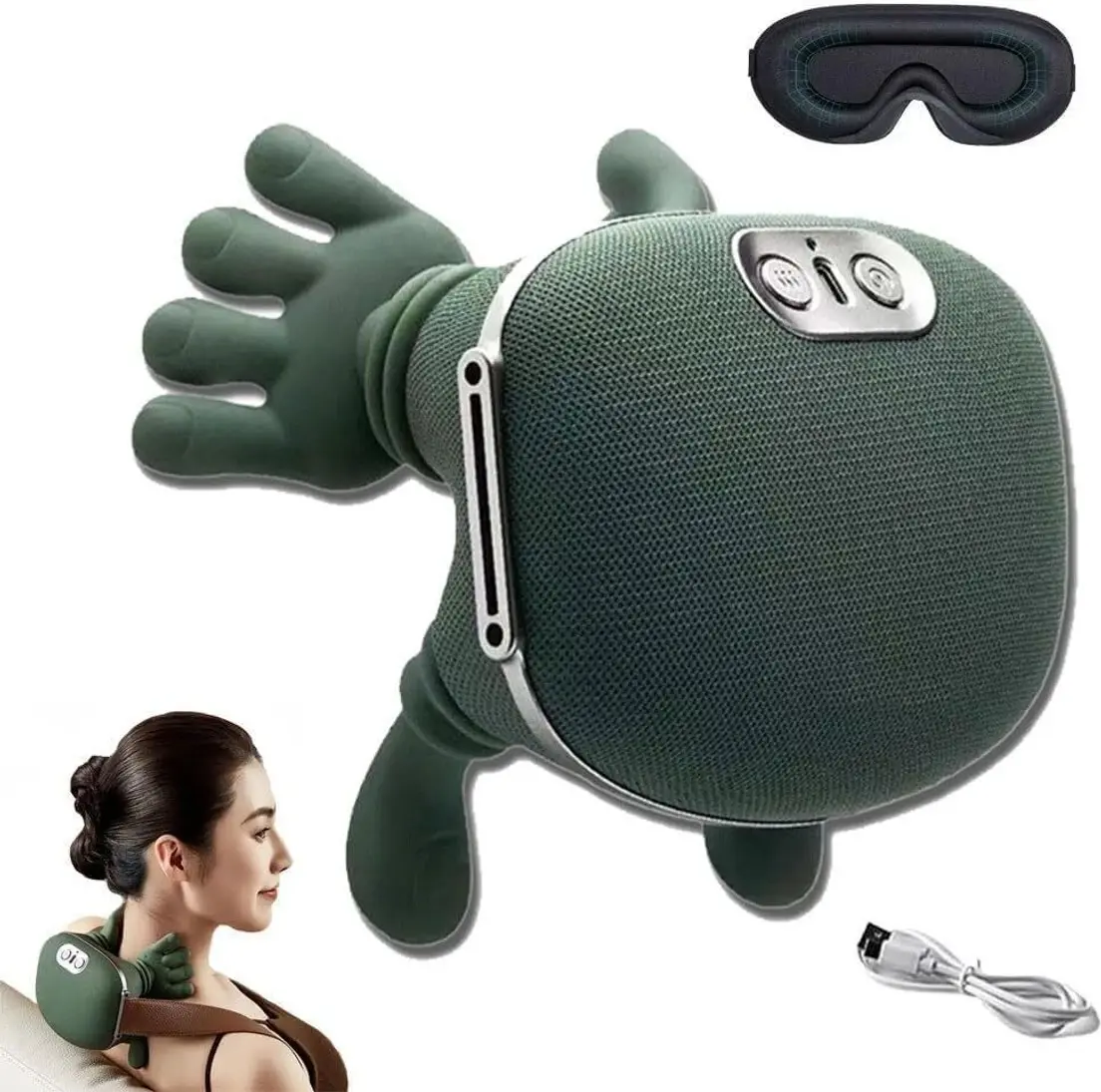 PaxMore Bionic Heated Massager, Wireless Portable Shiatsu Neck and Back Massager