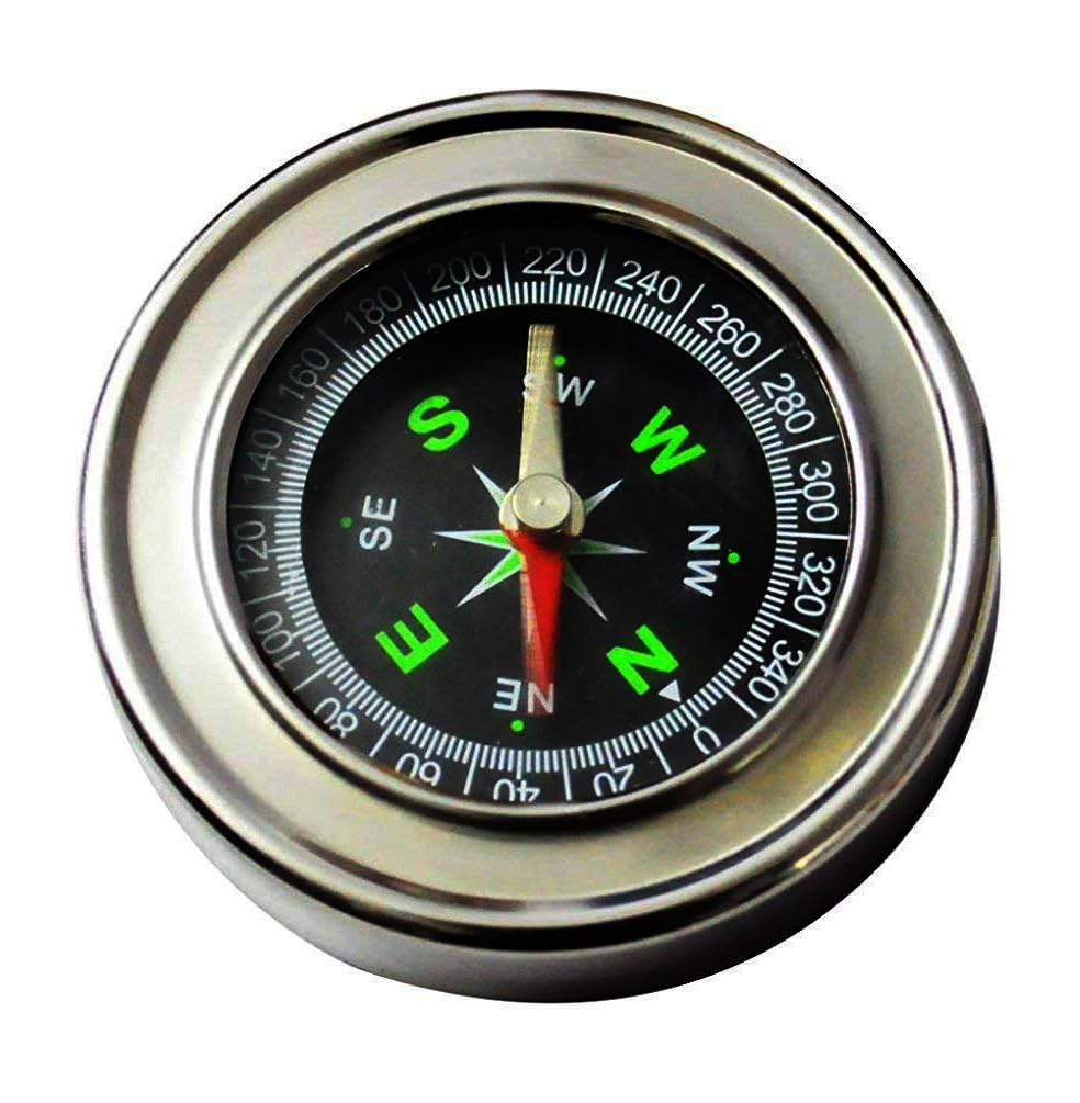 Stainless Steel Directional Magnetic Compass Precision Navigation for Outdoor Adventures (Pack of 1)